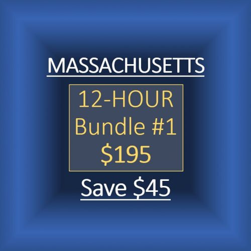 MASSACHUSETTS:  12-HOUR BUNDLE #1 FOR $195