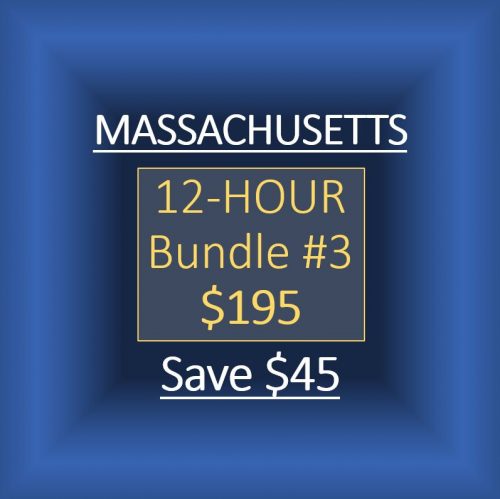 MASSACHUSETTS:  12-HOUR BUNDLE #3 FOR $195